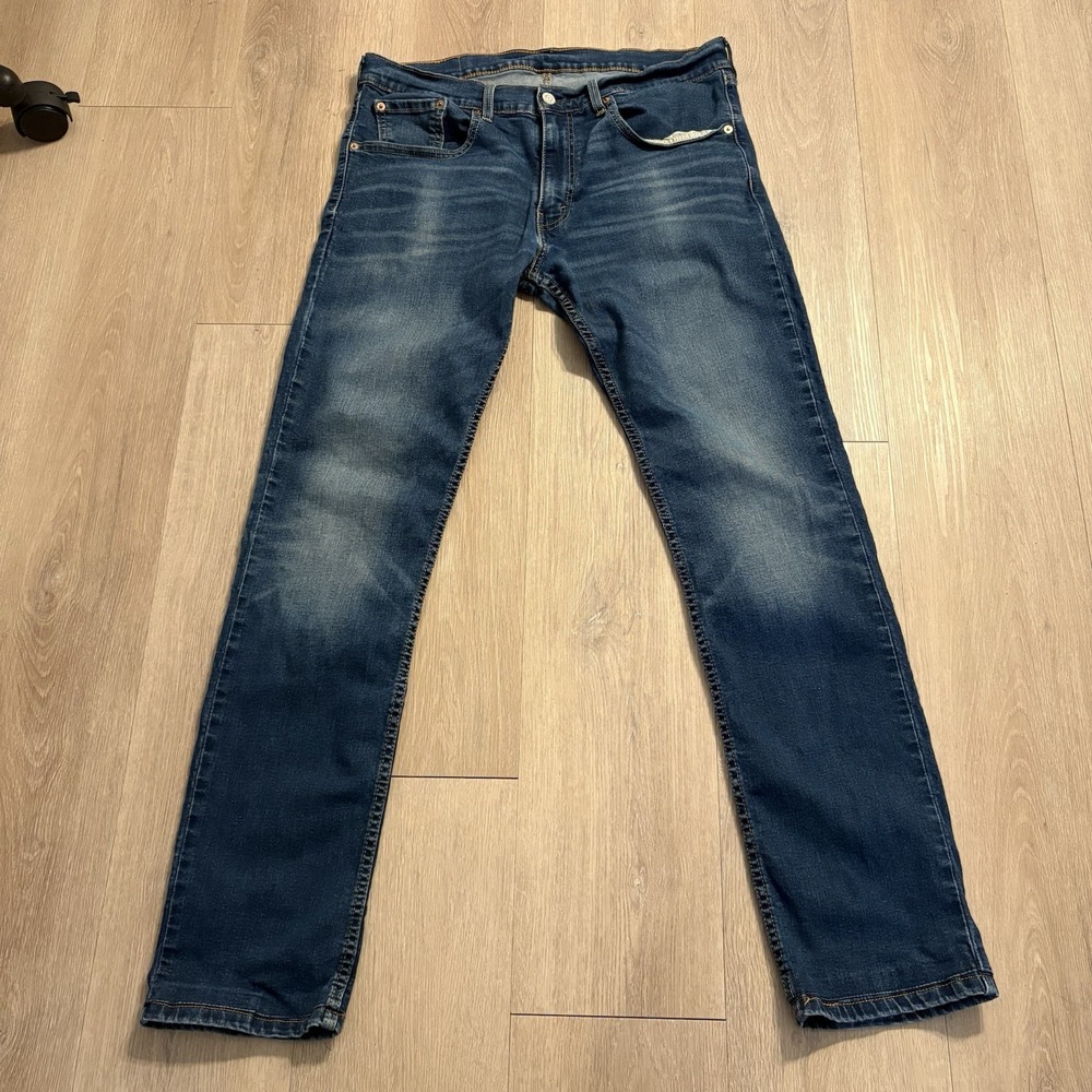 Levi's 65504 Mens Jeans Skinny Straight Medium Blue Wash Size W34 L34 Zip Fly
